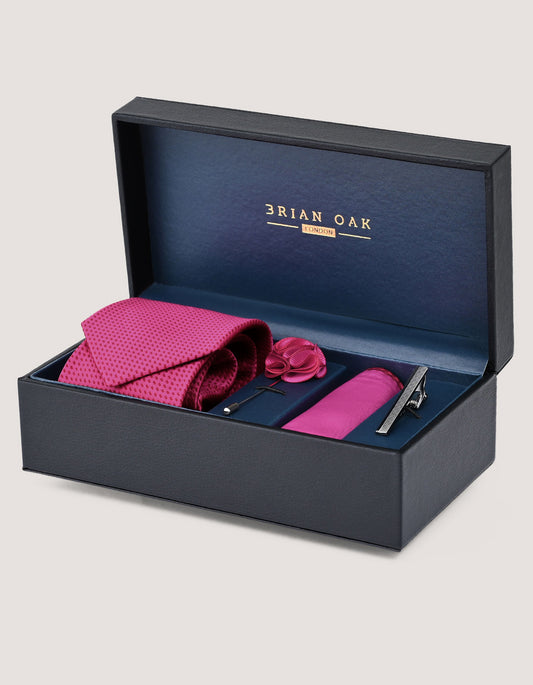 Coffret cadeau d'accessoires à pois magenta