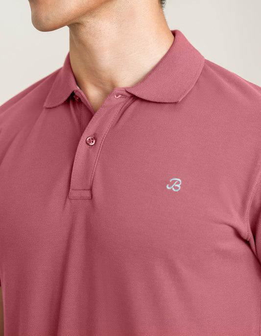Plain Pique Polo - Warm Pink
