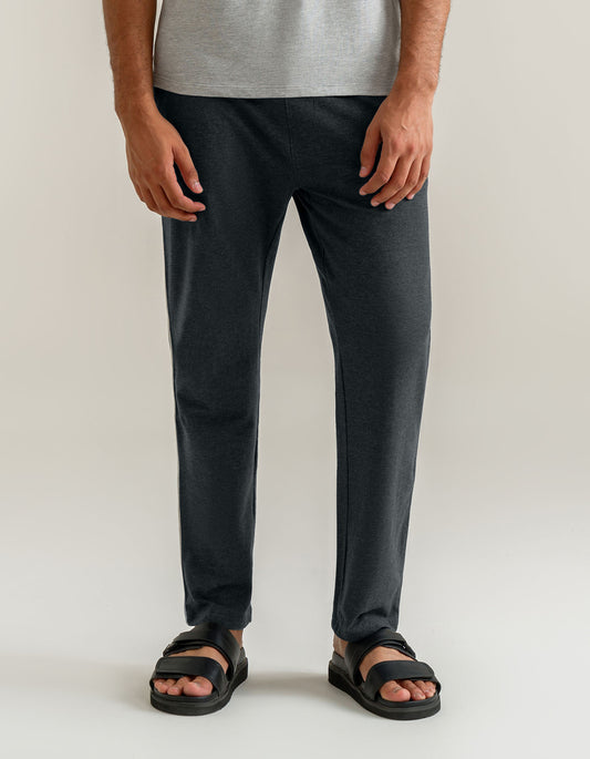 بنطلون رجالي من القطن الجيرسي - فحمي