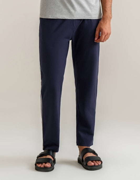 بنطلون جيرسي بقصّة عادية - أزرق داكن