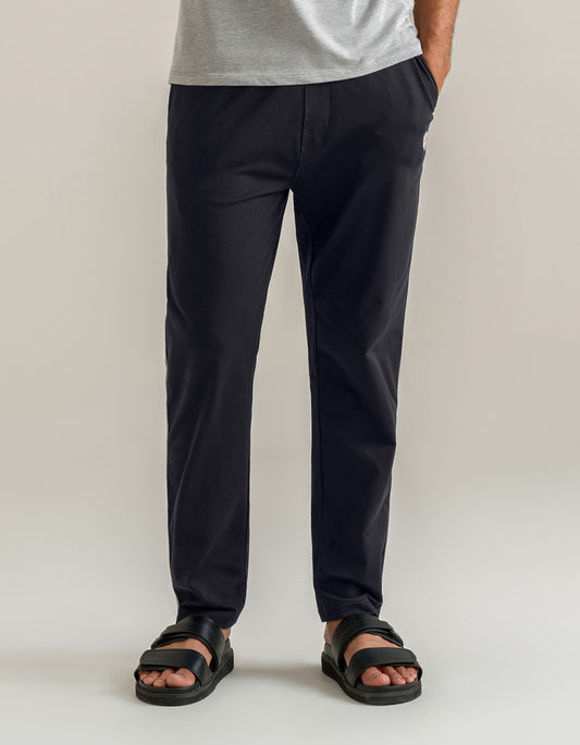 بنطلون جيرسي بقصّة عادية - أسود