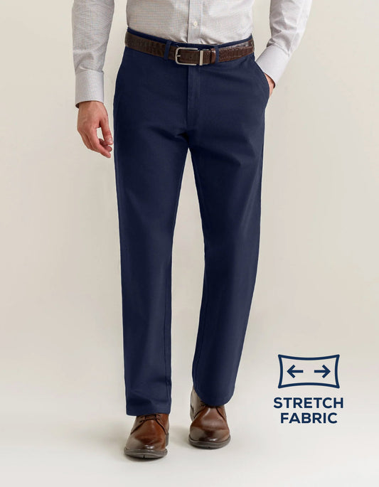 بنطال تشينو أزرق داكن بقصّة أنيقة