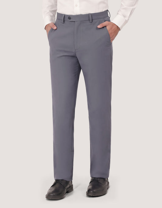 Grey Twill Straight Fit Chino Trouser