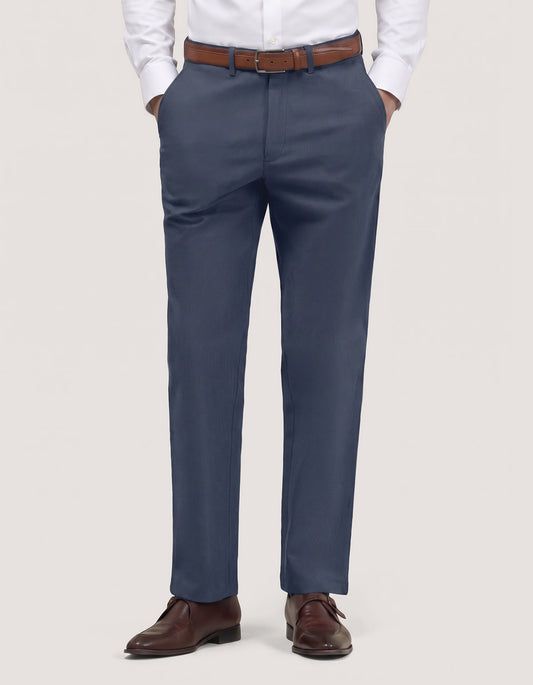 Pantalon chino texturé bleu