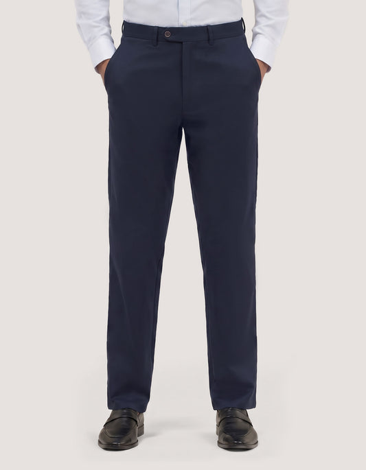Pantalon chino en moleskine bleu marine