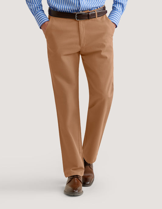 Camel Smart Fit Textured Chino Trouser