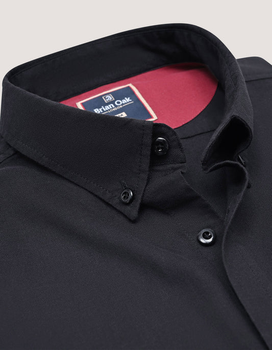 Men's black long sleeve button down shirt