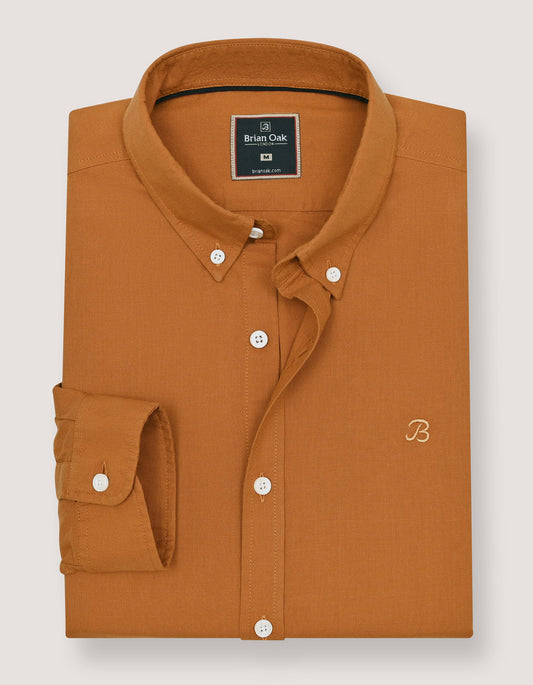 Men's rust long sleeve shirt