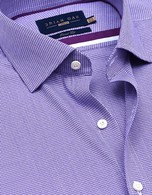 Men's purple houndstooth check shirt