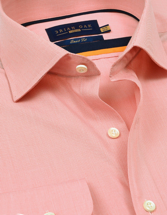 Men's light orange houndstooth check shirt