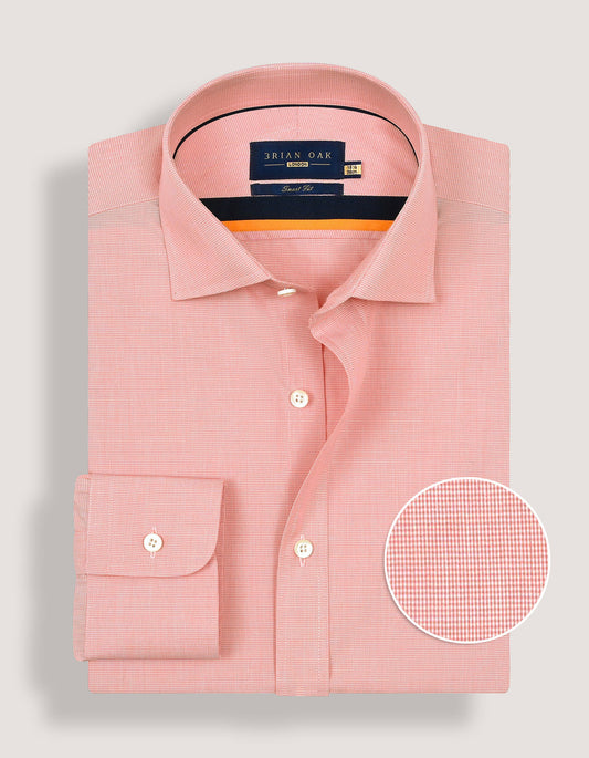 Men's light orange check shirt