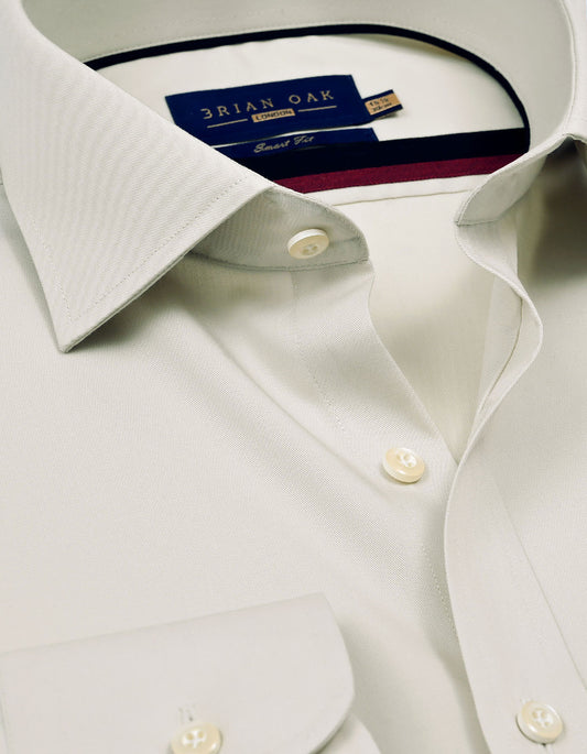 Men's beige easy iron dress shirt