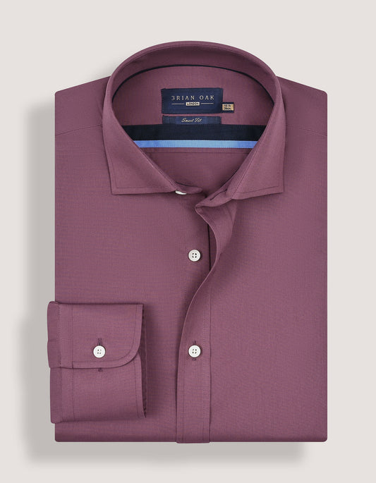 Plum wrinkle resistant formal shirt
