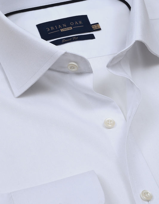 Mens White Smart Fit Business Shirt