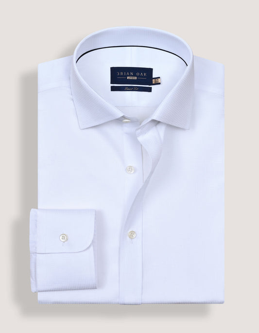 White Dotted Formal Shirt for Men