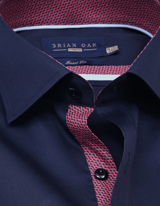 Navy Designer Satin Shirt