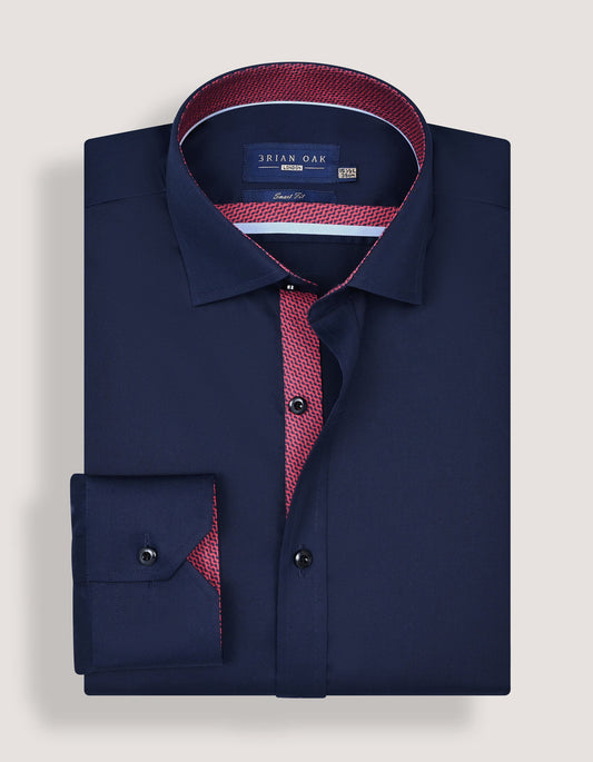 Navy Designer Satin Shirt