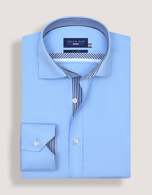 Sky Blue Designer Satin Shirt