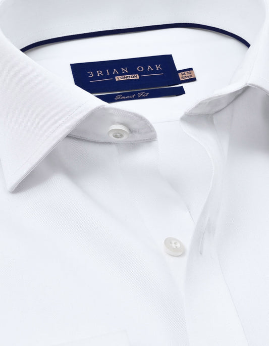 Mens Easy Care White Twill Shirt