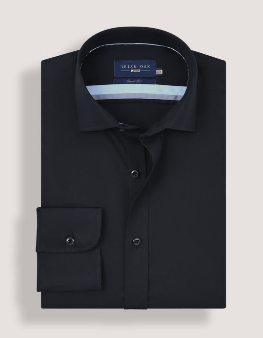 Classic plain black formal shirt