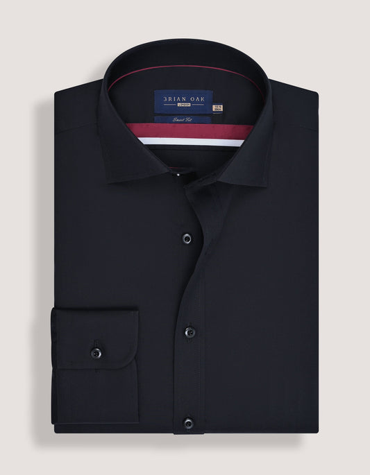 Versatile plain black formal shirt