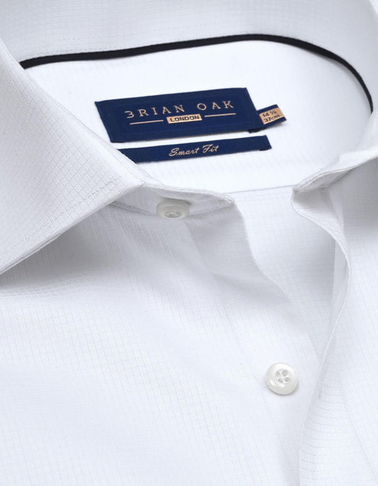 Mens Wrinkle Free Textured White Dress Shirt