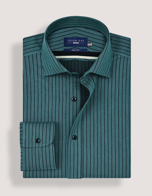 Sea Green Striped Dobby Dress Shirt