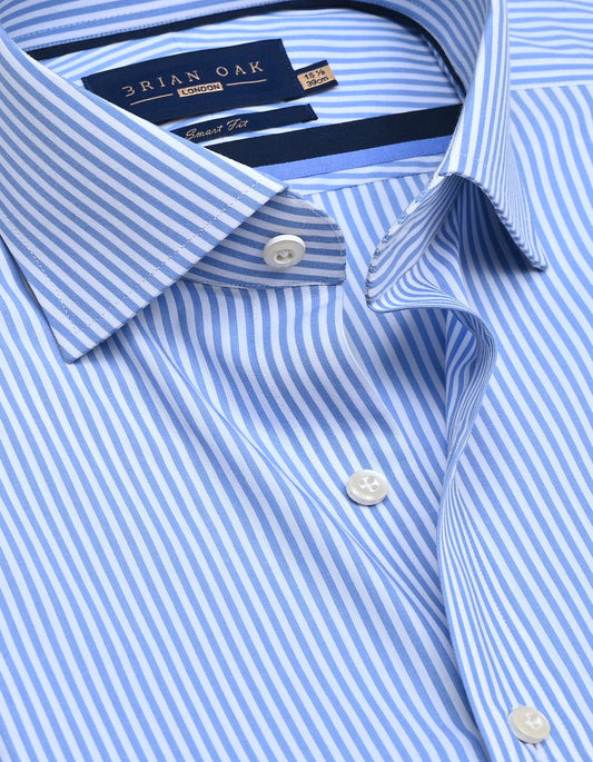 Sky Blue Vertical Striped Formal Shirt
