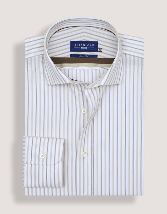 Fawn striped twill formal shirt