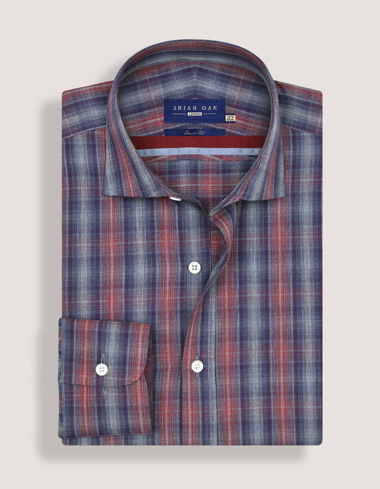 Grey check formal shirt