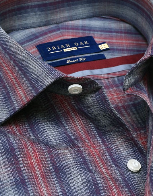 Men's grey check dress shirt