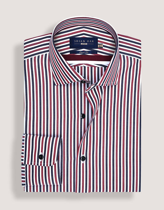 Rich maroon striped formal shirt