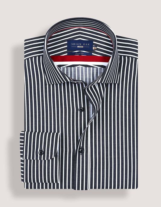 Black striped business and occasion wear shirt