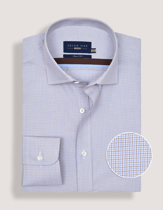 Light brown check formal shirt