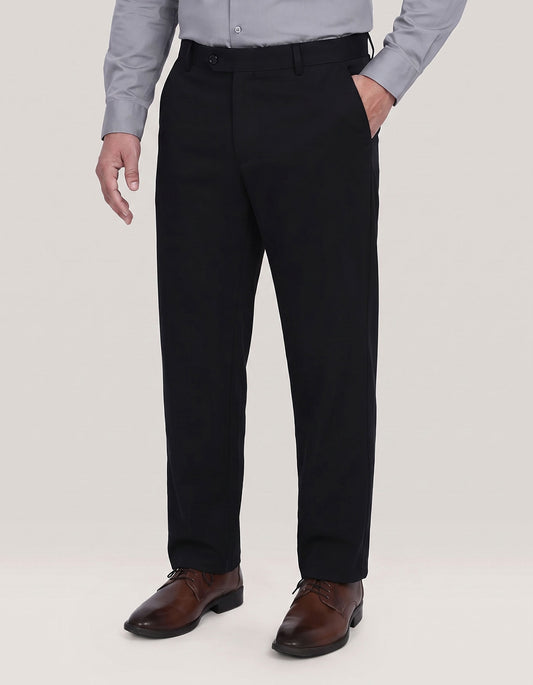 Black Flat Front Smart Fit Chinos