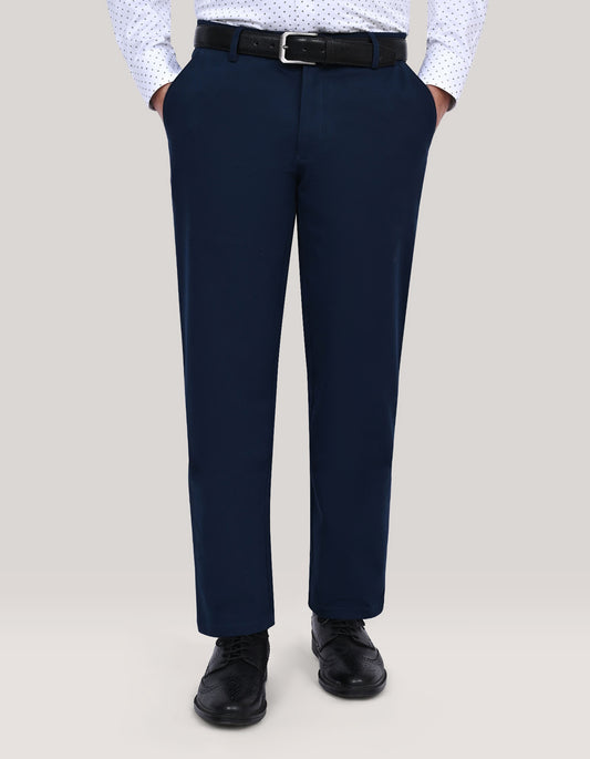Plain Navy Smart Fit Chino Trouser