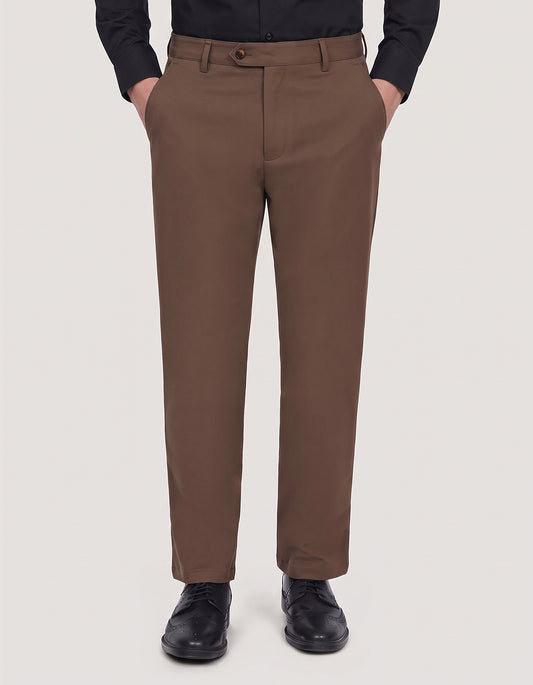 Chocolate Brown Cotton Stretch Premium Chinos