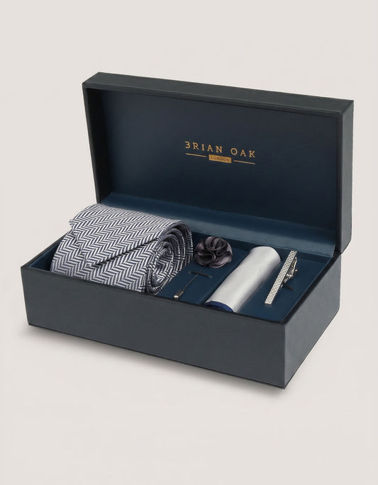Coffret d'accessoires pour hommes en argent de qualité supérieure