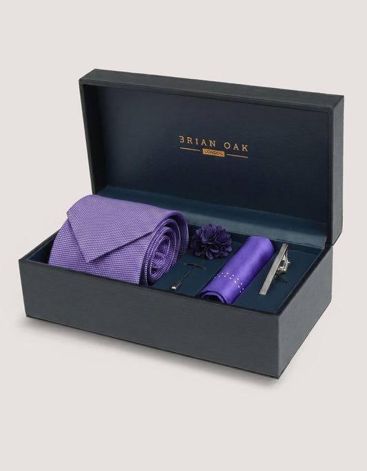 Ensemble d'accessoires de luxe violet pour hommes