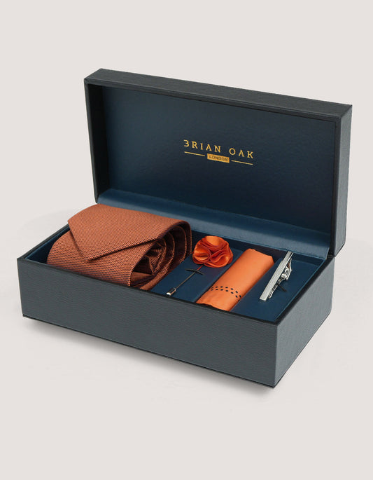 Textured Tie Set - Orange