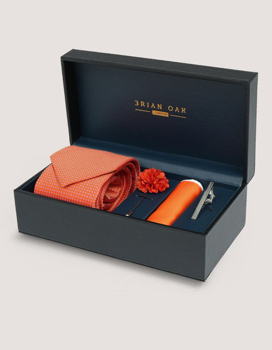 مجموعة هدايا إكسسوارات هندسية برتقالية