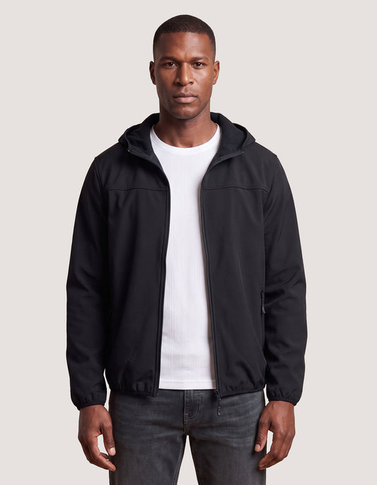 Veste coupe-vent à capuche noire