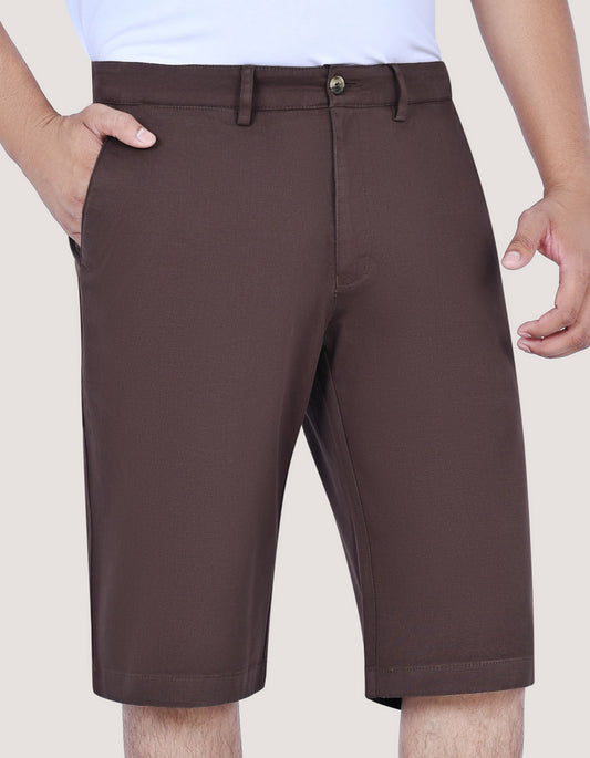 شورت جينز مريح بلون الشوكولاتة