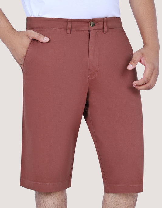 شورت جينز متوسط اللون كستنائي اللون
