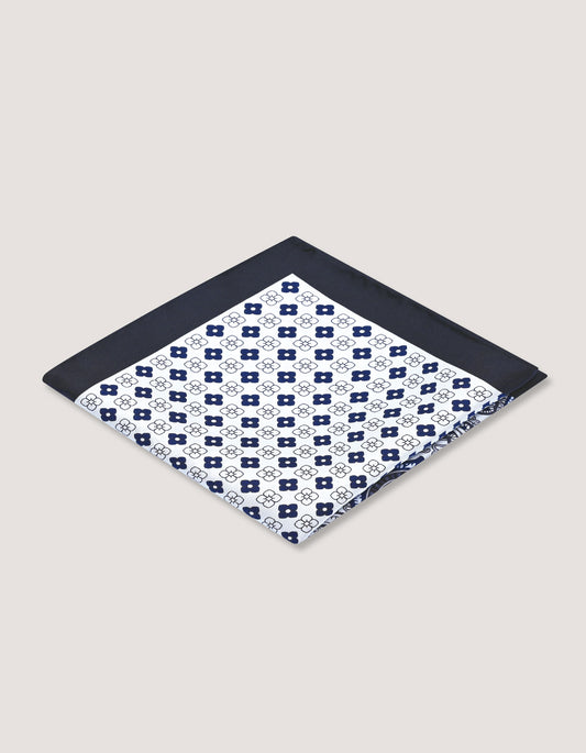 Grey Paisley Silk Pocket Square