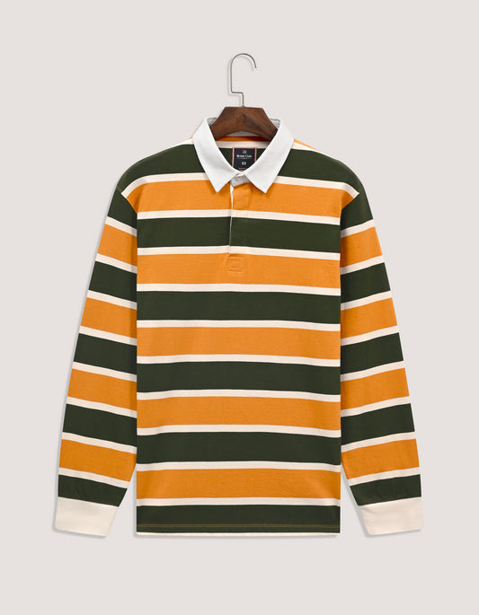 Regular Fit Striped Jersey Rugby Shirt