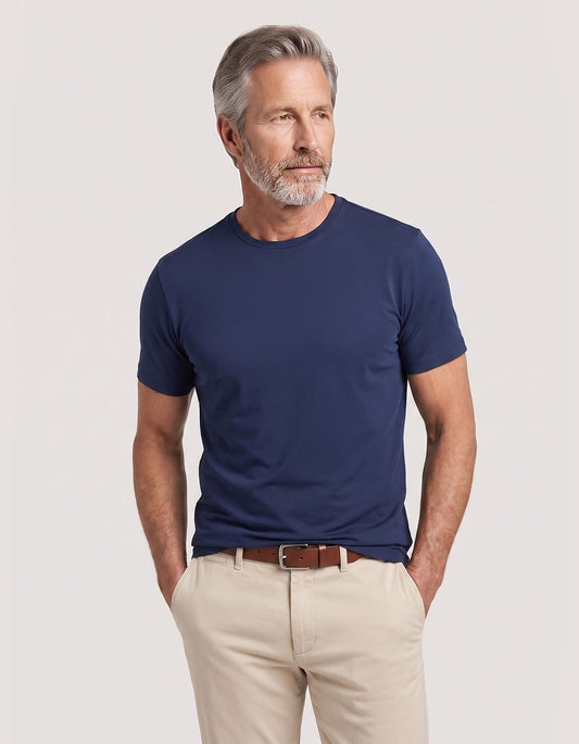 T-shirt en pur coton Supima - Bleu marine