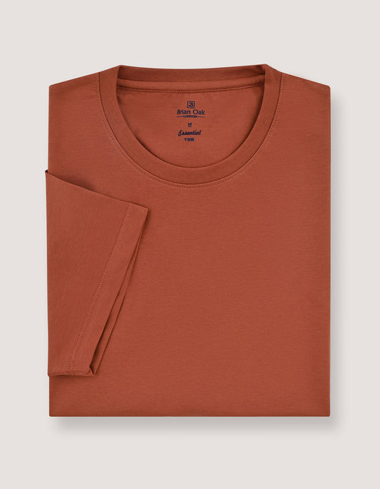 Rust Plain Cotton T-Shirt