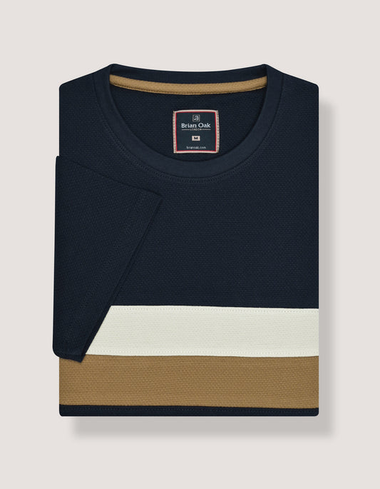 Navy Contrast Stripe T-Shirt