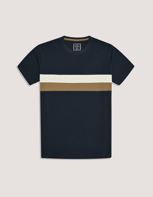 Navy Contrast Stripe T-Shirt